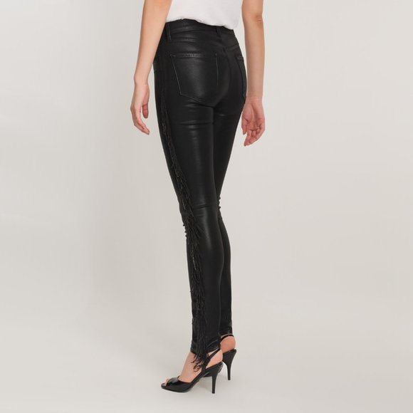 J Brand black crystal fringe high rise skinny jeans - Picture 10 of 16